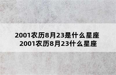 2001农历8月23是什么星座 2001农历8月23什么星座